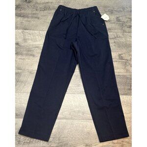 Parisian Works Pants Womens 4 Petite Blue Ankle Elastic Waist Pockets Casual NEW